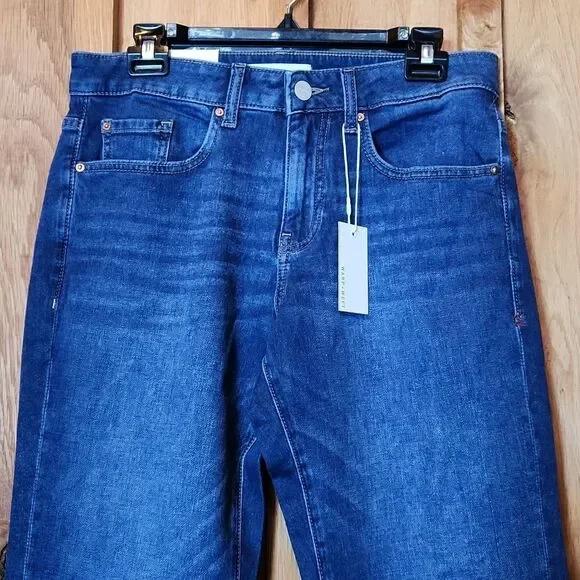 Warp + Weft Chicago Straight Leg Mid Rise Jeans, 30 X 32, Blue Wash Denim - Picture 2 of 11